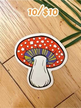 Red Toadstool Mushroom Sticker – Cute Psychedelic Mushroom Cottagecore Woodland